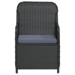 vidaXL Set mobilier de grădină cu perne, 9 piese, negru