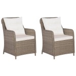vidaXL Set mobilier pentru grădină, 3 piese, maro
