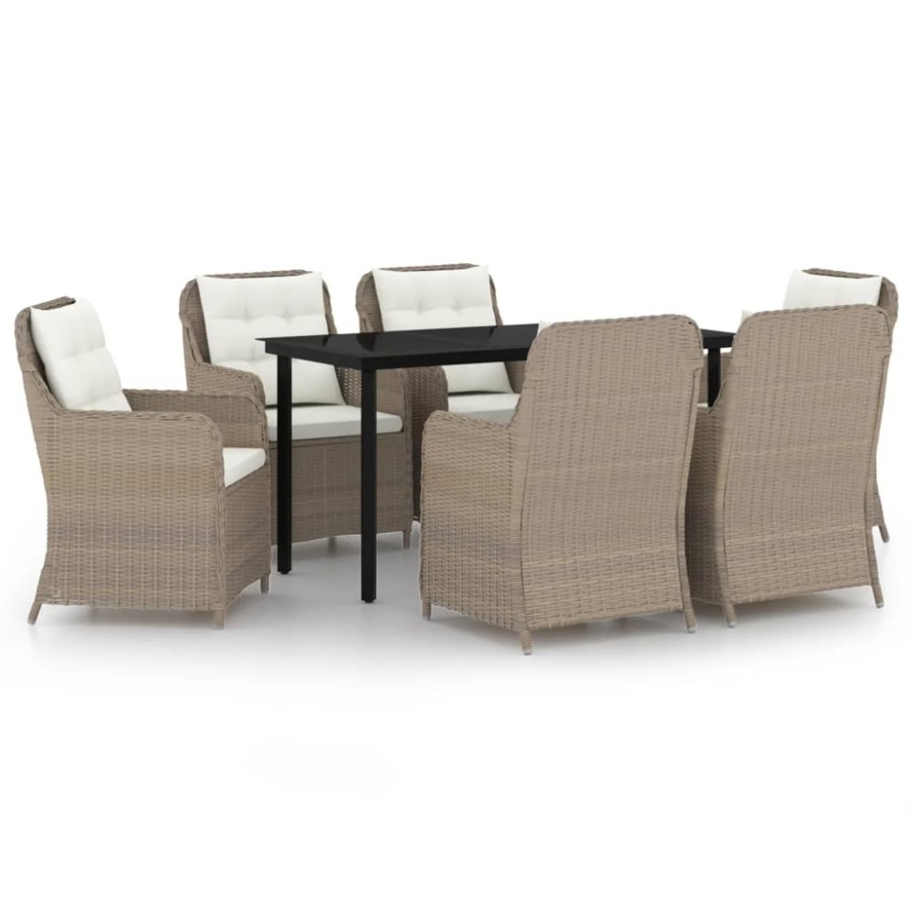 vidaXL Set mobilier pentru grădină, 7 piese, maro