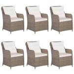 vidaXL Set mobilier pentru grădină, 7 piese, maro