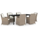 vidaXL Set mobilier pentru grădină, 7 piese, maro vidaXL Set mobilier pentru grădină, 7 piese, maro