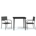 vidaXL Set mobilier pentru grădină, 3 piese, gri
