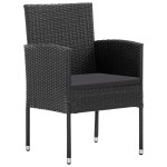 vidaXL Set mobilier de grădină, 9 piese, negru