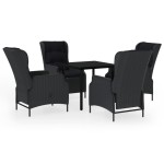 vidaXL Set mobilier pentru grădină, 5 piese, gri închis vidaXL Set mobilier pentru grădină, 5 piese, gri închis