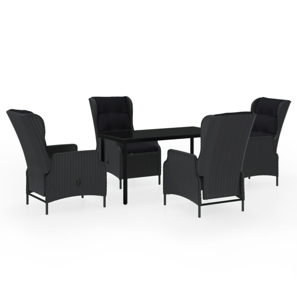 vidaXL Set mobilier pentru grădină, 5 piese, gri închis