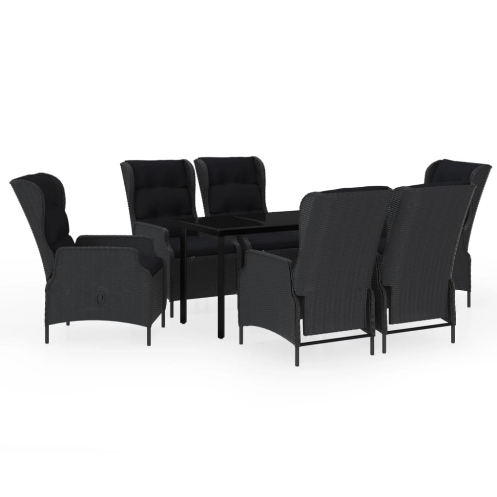 vidaXL Set mobilier pentru grădină, 7 piese, gri închis
