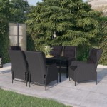 vidaXL Set mobilier pentru grădină, 7 piese, gri închis vidaXL Set mobilier pentru grădină, 7 piese, gri închis