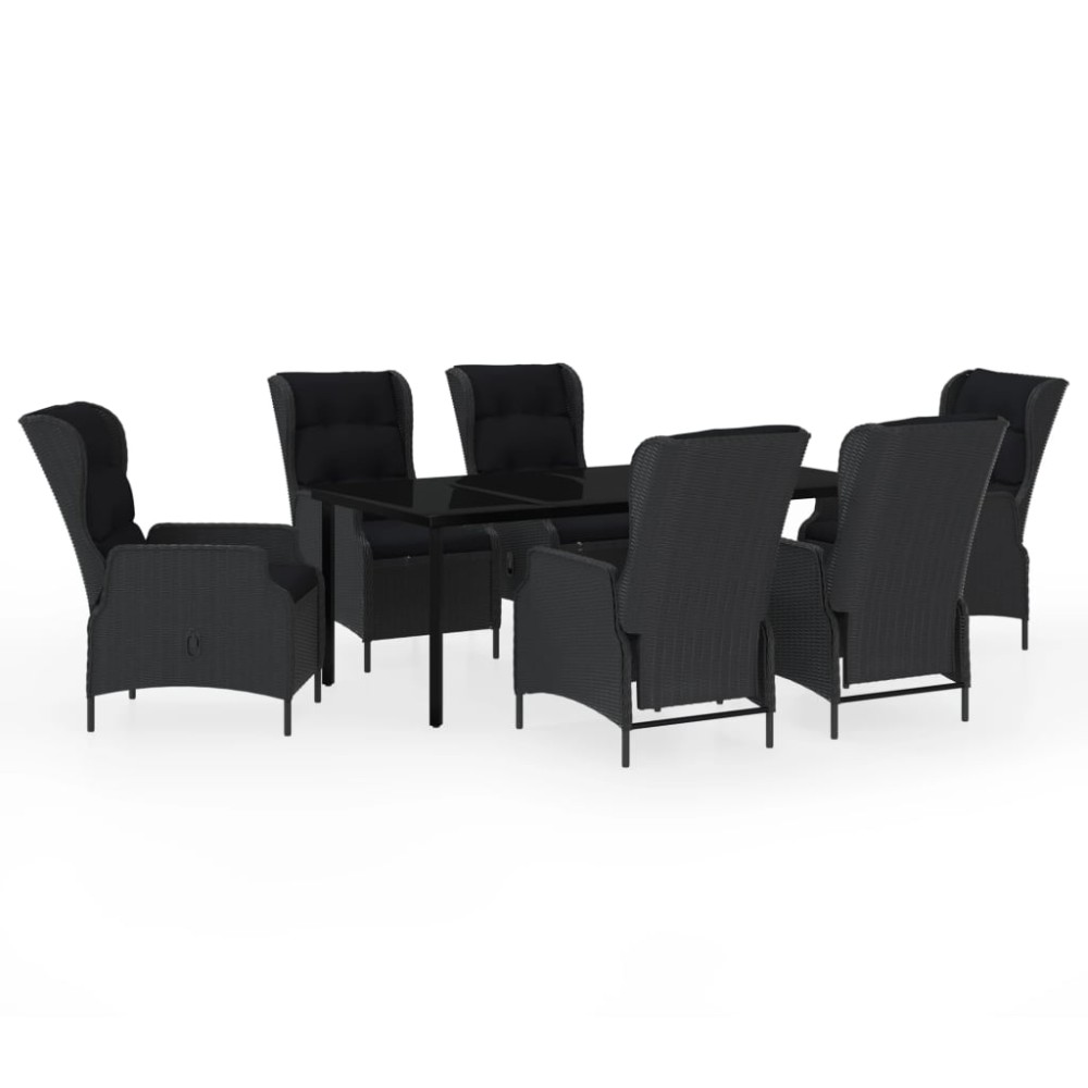 vidaXL Set mobilier pentru grădină, 7 piese, gri închis