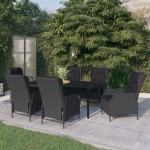 vidaXL Set mobilier pentru grădină, 7 piese, gri închis vidaXL Set mobilier pentru grădină, 7 piese, gri închis