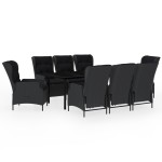 vidaXL Set mobilier pentru grădină, 9 piese, gri închis vidaXL Set mobilier pentru grădină, 9 piese, gri închis