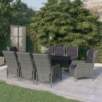 vidaXL Set mobilier de grădină, 9 piese, gri deschis vidaXL Set mobilier de grădină, 9 piese, gri deschis