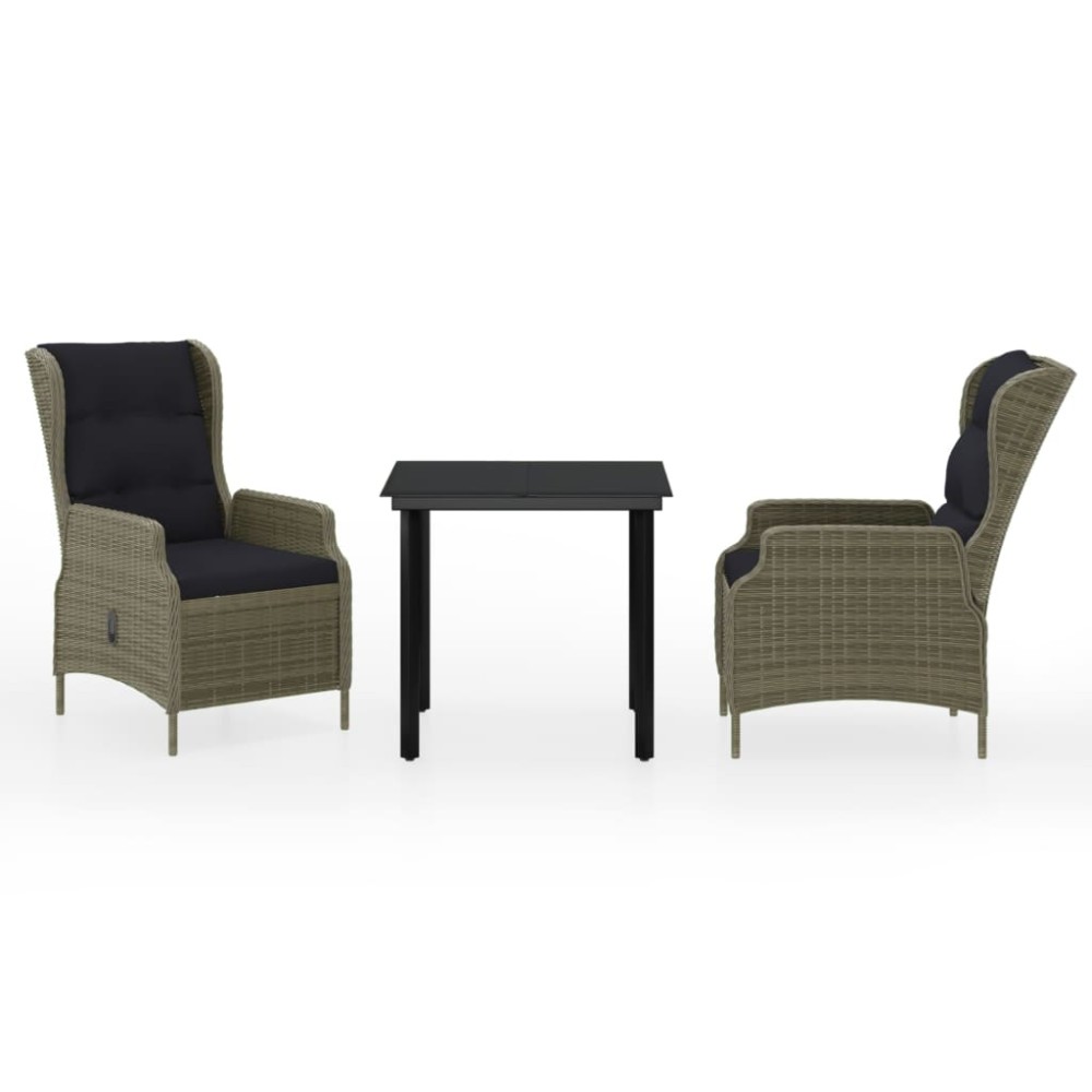 vidaXL Set mobilier pentru grădină, 3 piese, maro