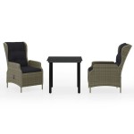vidaXL Set mobilier pentru grădină, 3 piese, maro