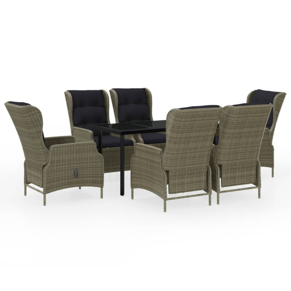 vidaXL Set mobilier pentru grădină, 7 piese, maro