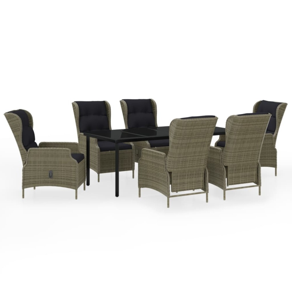 vidaXL Set mobilier pentru grădină, 7 piese, maro