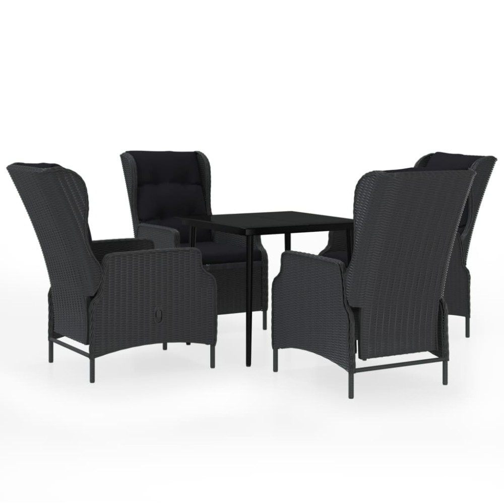 vidaXL Set mobilier pentru grădină, 5 piese, gri închis