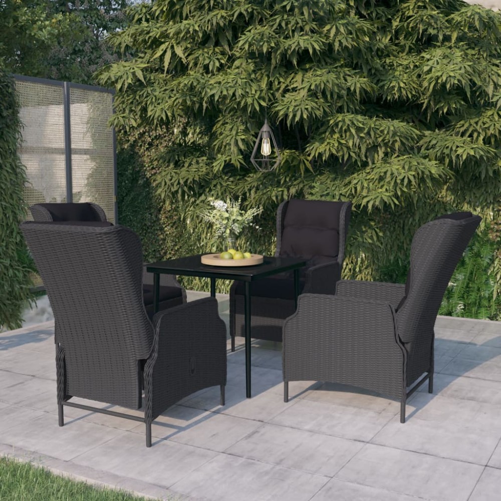 vidaXL Set mobilier pentru grădină, 5 piese, gri închis