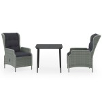 vidaXL Set mobilier pentru grădină, 3 piese, gri deschis