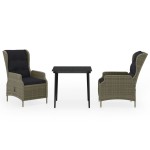 vidaXL Set mobilier de grădină, 3 piese, maro vidaXL Set mobilier de grădină, 3 piese, maro