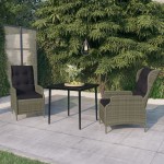 vidaXL Set mobilier de grădină, 3 piese, maro vidaXL Set mobilier de grădină, 3 piese, maro