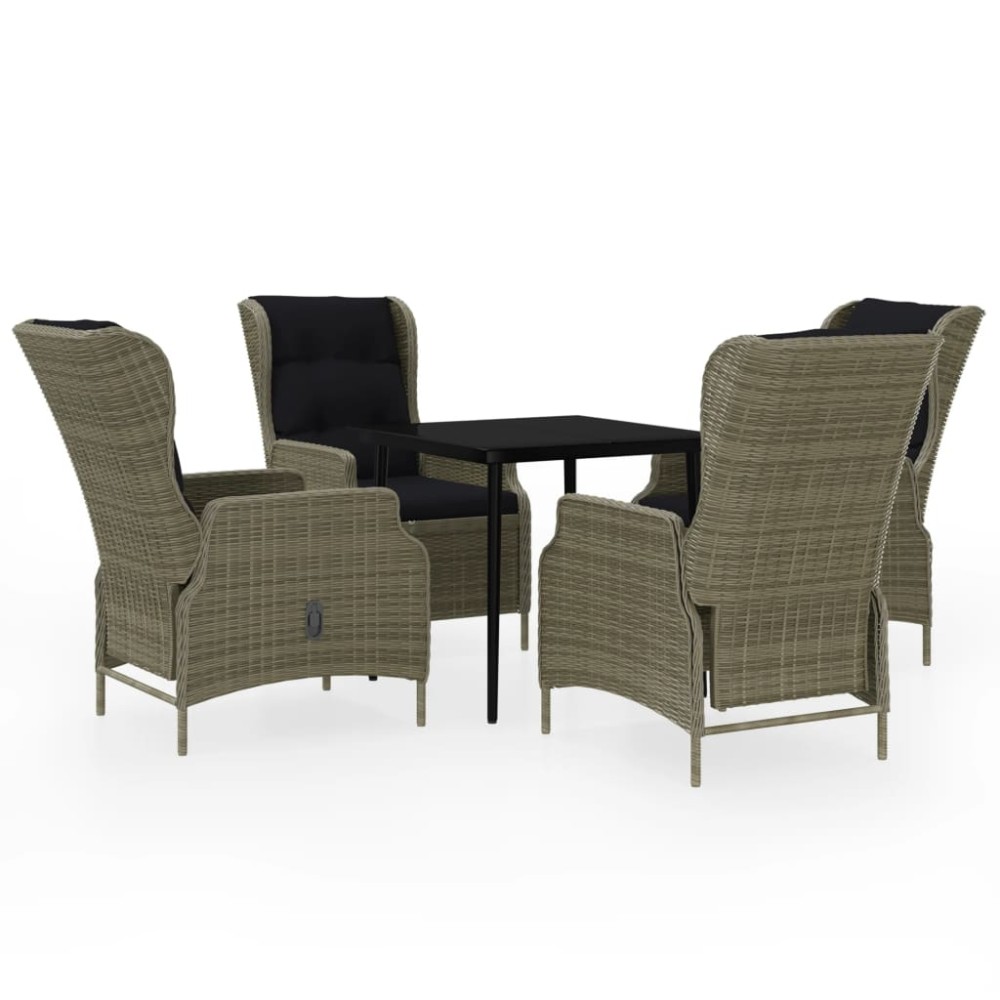 vidaXL Set mobilier de grădină, 5 piese, maro