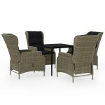 vidaXL Set mobilier de grădină, 5 piese, maro vidaXL Set mobilier de grădină, 5 piese, maro