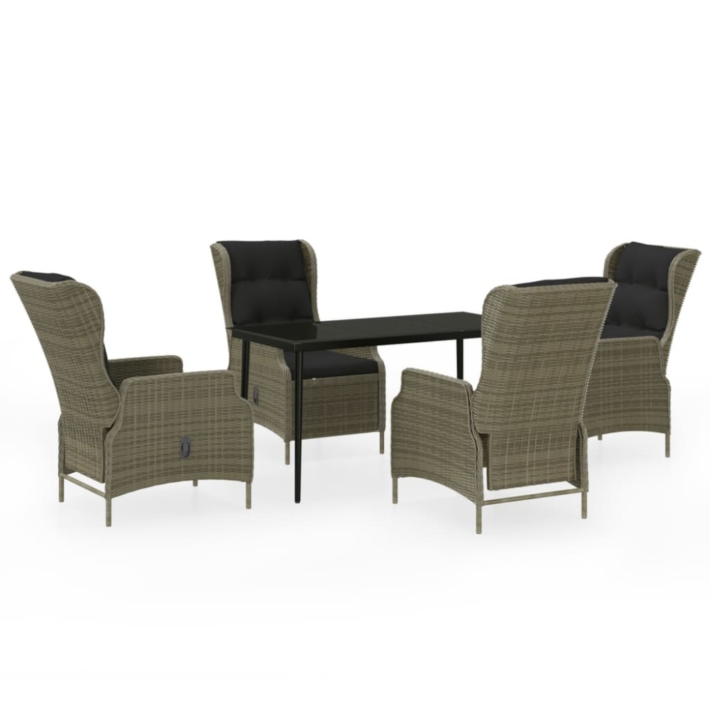 vidaXL Set mobilier de grădină, 5 piese, maro