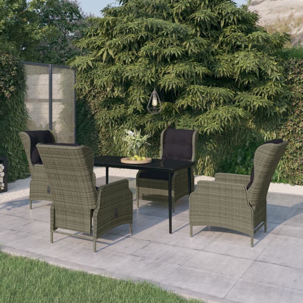 vidaXL Set mobilier de grădină, 5 piese, maro