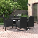 vidaXL Set mobilier de grădină cu perne, 7 piese, poliratan și sticlă vidaXL Set mobilier de grădină cu perne, 7 piese, poliratan și sticlă