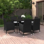 vidaXL Set mobilier de grădină cu perne, 7 piese, poliratan și sticlă vidaXL Set mobilier de grădină cu perne, 7 piese, poliratan și sticlă