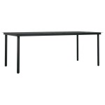 vidaXL Masă de bucătărie de grădină, negru, 200x100x74 cm, oțel/sticlă vidaXL Masă de bucătărie de grădină, negru, 200x100x74 cm, oțel/sticlă