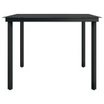 vidaXL Masă de bucătărie de grădină, negru, 200x100x74 cm, oțel/sticlă vidaXL Masă de bucătărie de grădină, negru, 200x100x74 cm, oțel/sticlă