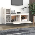 vidaXL Comode TV, alb, 2 buc., lemn masiv de pin