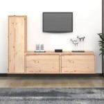 vidaXL Comode TV, 3 buc., lemn masiv de pin