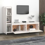 vidaXL Comode TV, 3 buc., alb, lemn masiv de pin