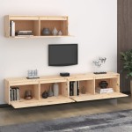 vidaXL Comode TV, 3 buc., lemn masiv de pin