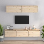 vidaXL Set dulap TV, 5 buc., lemn masiv de pin vidaXL Set dulap TV, 5 buc., lemn masiv de pin