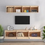 vidaXL Set dulap TV, 5 buc., lemn masiv de pin vidaXL Set dulap TV, 5 buc., lemn masiv de pin