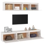 vidaXL Comode TV, alb, 5 buc., lemn masiv de pin