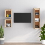 vidaXL Comode TV, 3 buc., lemn masiv de pin