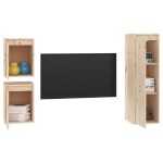 vidaXL Comode TV, 3 buc., lemn masiv de pin