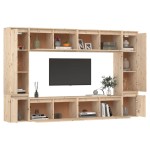 vidaXL Comode TV, 8 buc., lemn masiv de pin