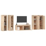 vidaXL Comode TV, 5 buc., lemn masiv de pin