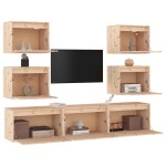 vidaXL Comode TV, 7 buc., lemn masiv de pin