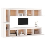 vidaXL Comode TV, alb, 6 buc., lemn masiv de pin