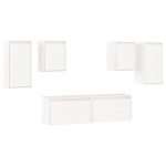 vidaXL Comode TV, alb, 6 buc., lemn masiv de pin