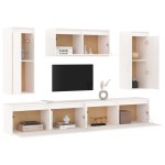 vidaXL Comode TV, alb, 5 buc., lemn masiv de pin