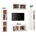 vidaXL Comode TV, alb,6 buc., lemn masiv de pin