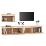 vidaXL Comode TV, 3 buc., lemn masiv de pin