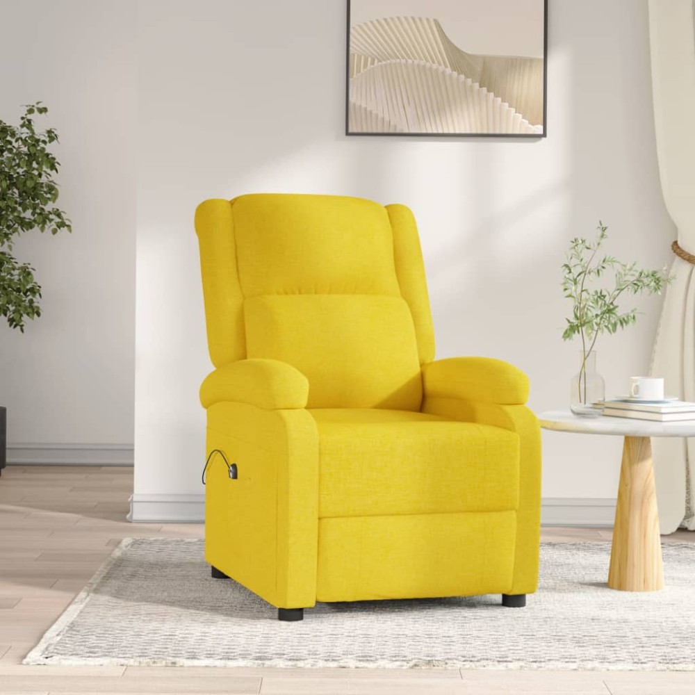 vidaXL Fotoliu rabatabil electric, galben, material textil